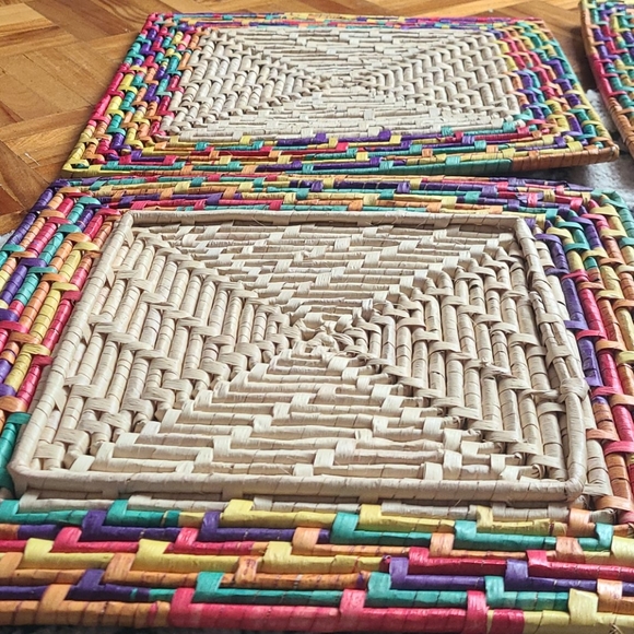 4 vintage wicker trivets/placemats - Picture 3 of 6